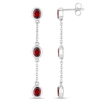 Garnet Earrings 2.68 Carats Sterling Silver