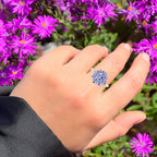 Tanzanite Cluster Ring 1.15 Carats Sterling Silver