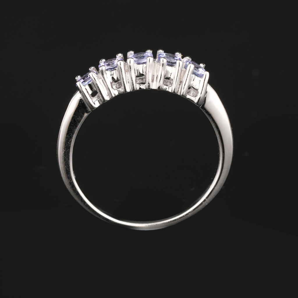 Natural Tanzanite Ring 0.35 Carats Sterling Silver