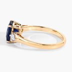 Blue Sapphire Ring With Diamonds 2.38 Carats 18K Yellow Gold