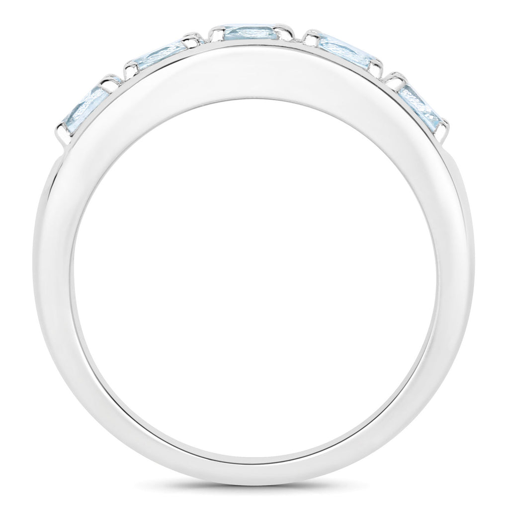 Blue Topaz Ring 0.94 Carats Sterling Silver