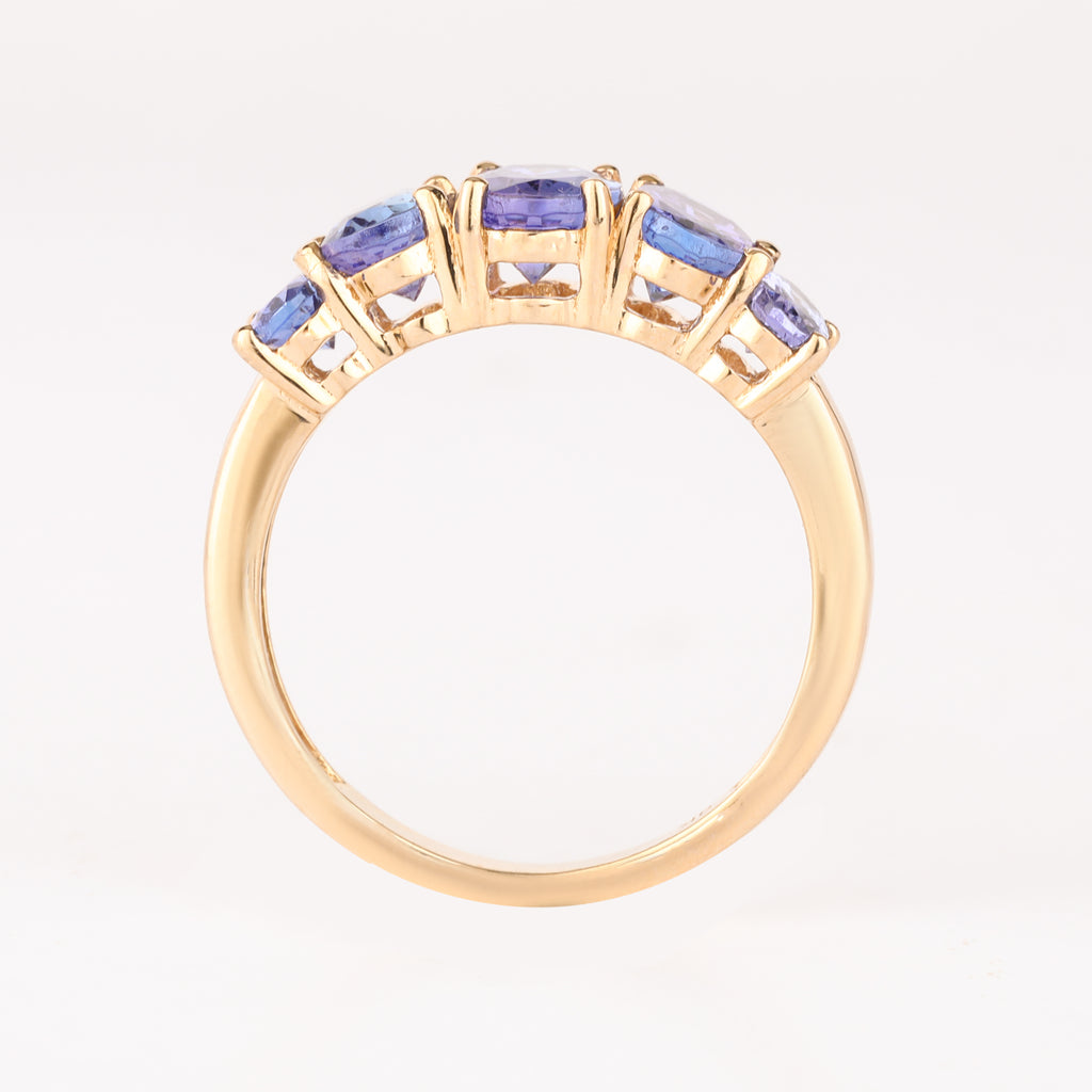 Natural Tanzanite Ring 2.04 Carats 9K Yellow Gold