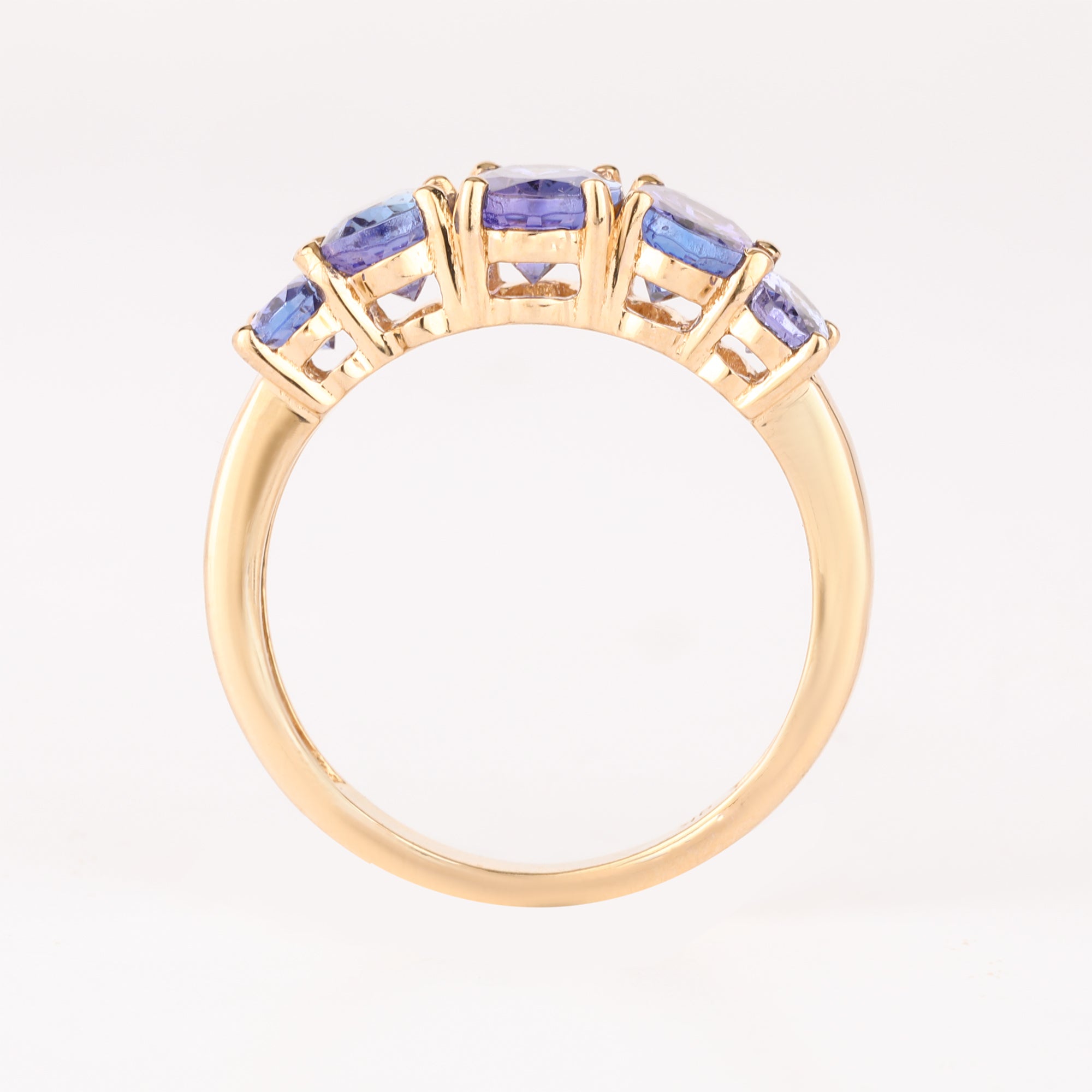 Natural Tanzanite Ring 2.04 Carats 9K Yellow Gold