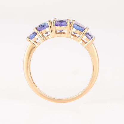 Natural Tanzanite Ring 2.04 Carats 9K Yellow Gold