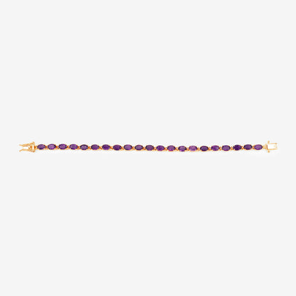 Amethyst Tennis Bracelet 7.96 Carats Gold Plated Silver