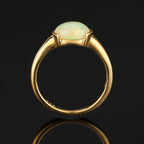 Natural Ethiopian Opal Ring 1 Carat Gold Plated Silver
