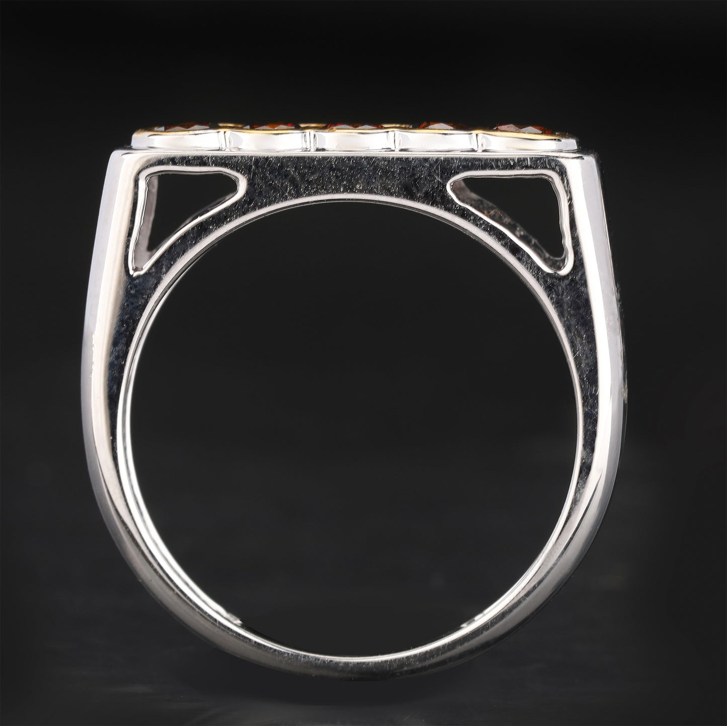 Red Diamond Ring 0.5 Carats 9K Yellow & White Gold