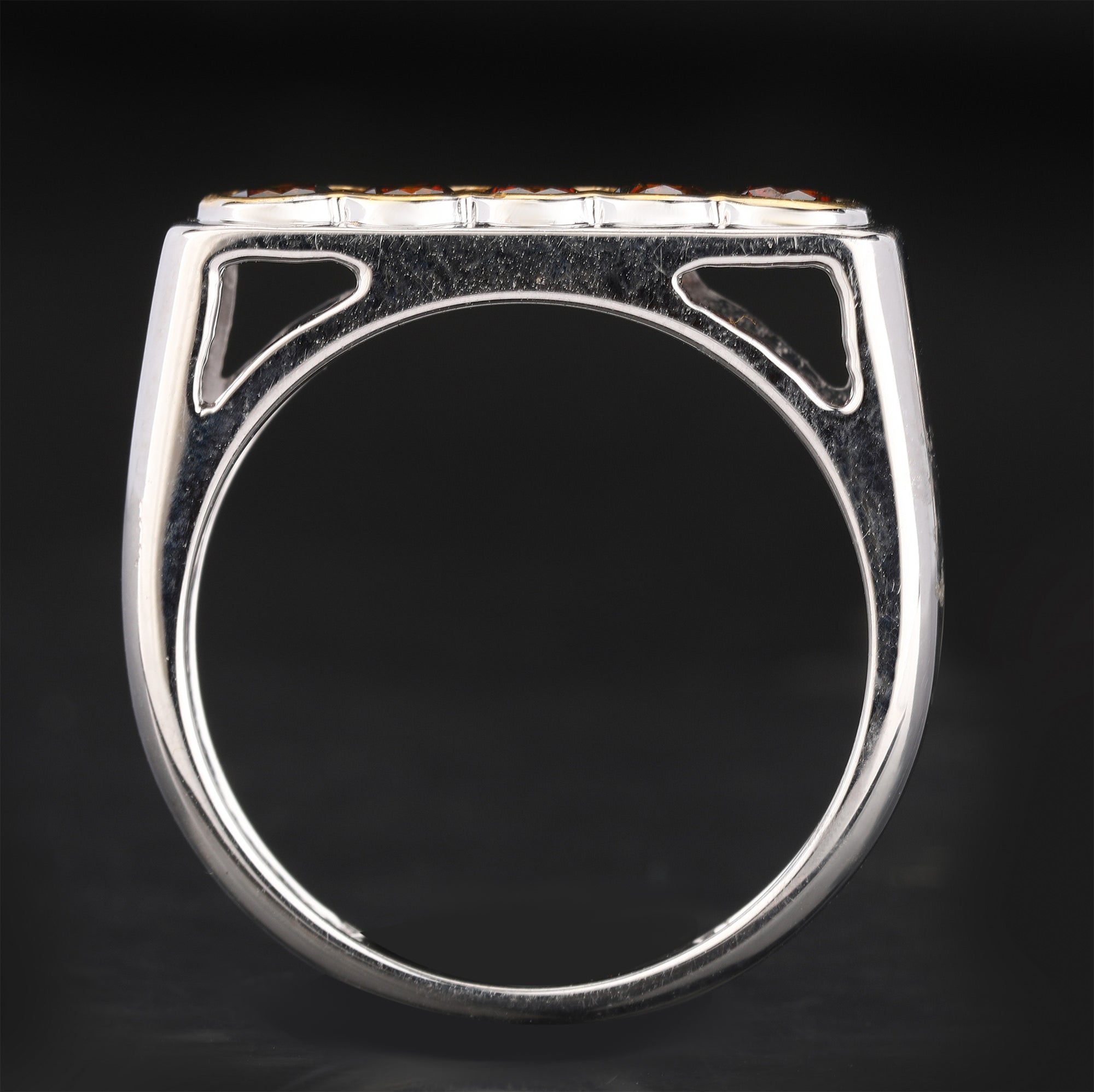 Red Diamond Ring 0.5 Carats 9K Yellow & White Gold