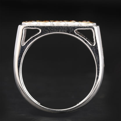 Red Diamond Ring 0.5 Carats 9K Yellow & White Gold