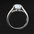 Blue Topaz Ring 2 Carats Sterling Silver