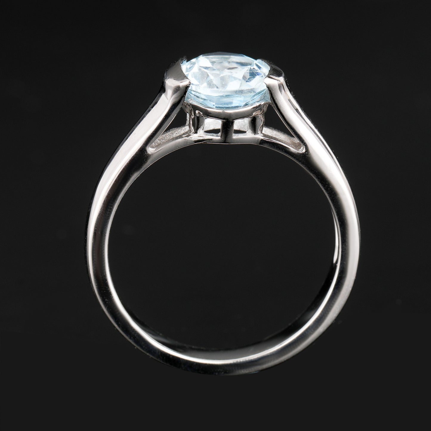 Blue Topaz Ring 2 Carats Sterling Silver