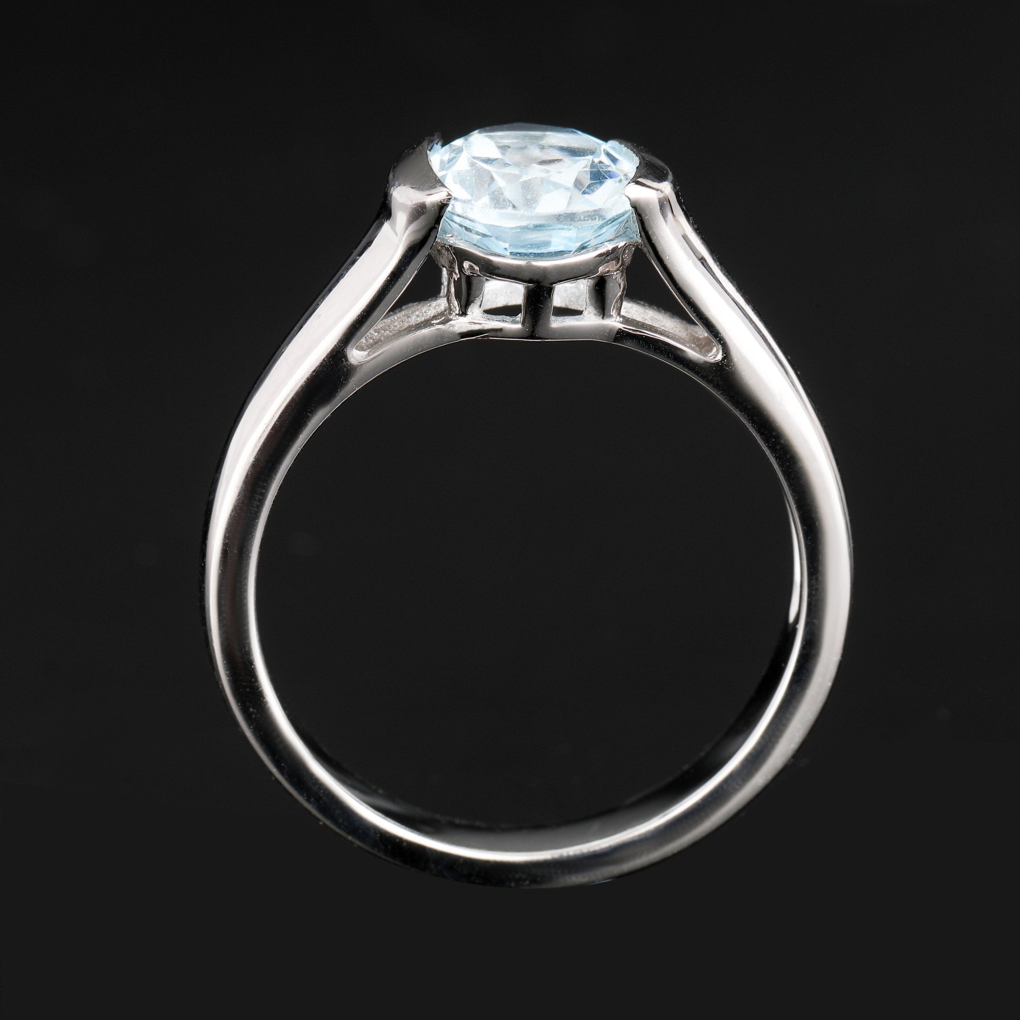 Blue Topaz Ring 2 Carats Sterling Silver