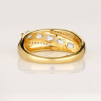 Sky Blue Topaz Ring With White Topaz 1.11 Carats Gold Plated Silver