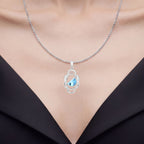 Swiss Blue Topaz Pendant 4.58 Carats Sterling Silver