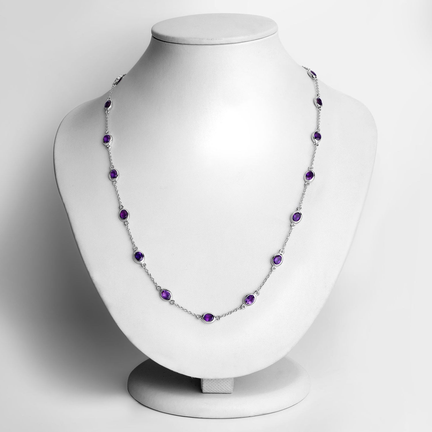Amethyst Necklace 6.1 Carats Sterling Silver