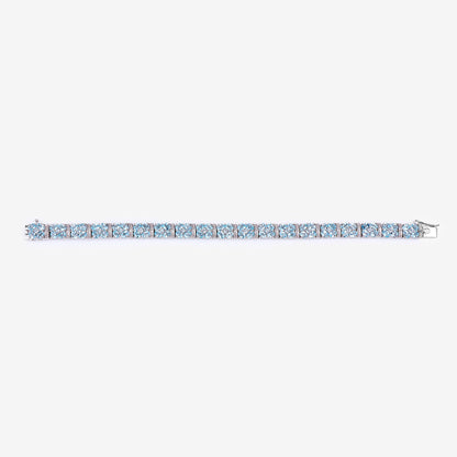 Blue Topaz Tennis Bracelet White Topaz 15 Carats Sterling Silver