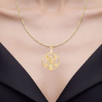 Ethiopian Opal Libra Pendant 0.14 Carats Gold Plated Silver