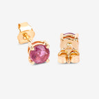 Pink Sapphire Stud Earrings 1.29 Carats 10K Yellow Gold