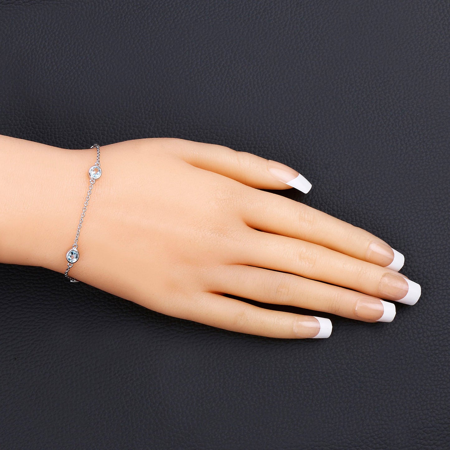 Blue Topaz Bracelet 1.78 Carats Sterling Silver