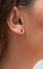 Ruby Earrings 1.02 Carats 14K Yellow Gold