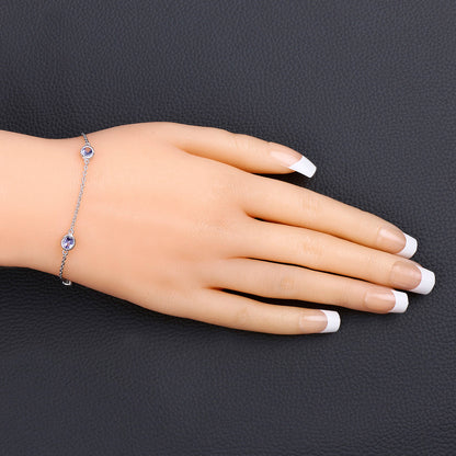 Tanzanite Bracelet 1.64 Carats Sterling Silver