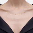 Zambian Emerald Necklace 0.88 Carats 10K Yellow Gold
