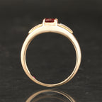 Natural Pink Tourmaline Ring With Diamonds 0.82 Carats 9K Yellow Gold