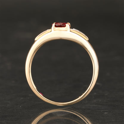 Natural Pink Tourmaline Ring With Diamonds 0.82 Carats 9K Yellow Gold