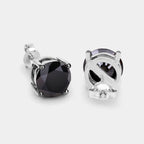 Black Diamond Earrings 3.06 Carats 14K White Gold