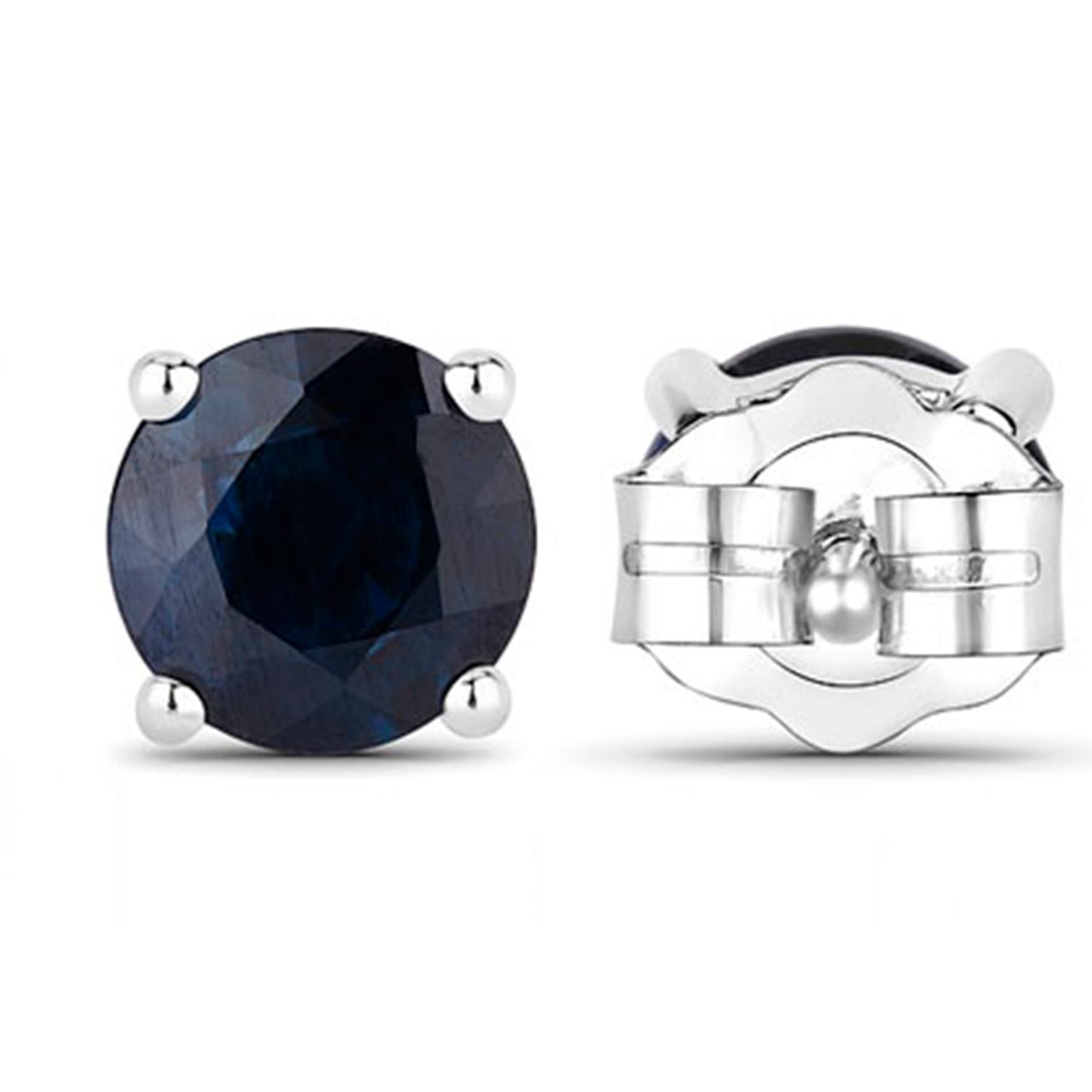 Natural Blue Sapphire Earrings 1.68 Carats 14K White Gold
