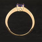 Natural Tanzanite Ring With Diamond 0.45 Carats 9K Yellow Gold