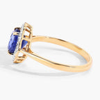 Blue Sapphire Ring With Diamonds 2.12 Carats 18K Yellow Gold