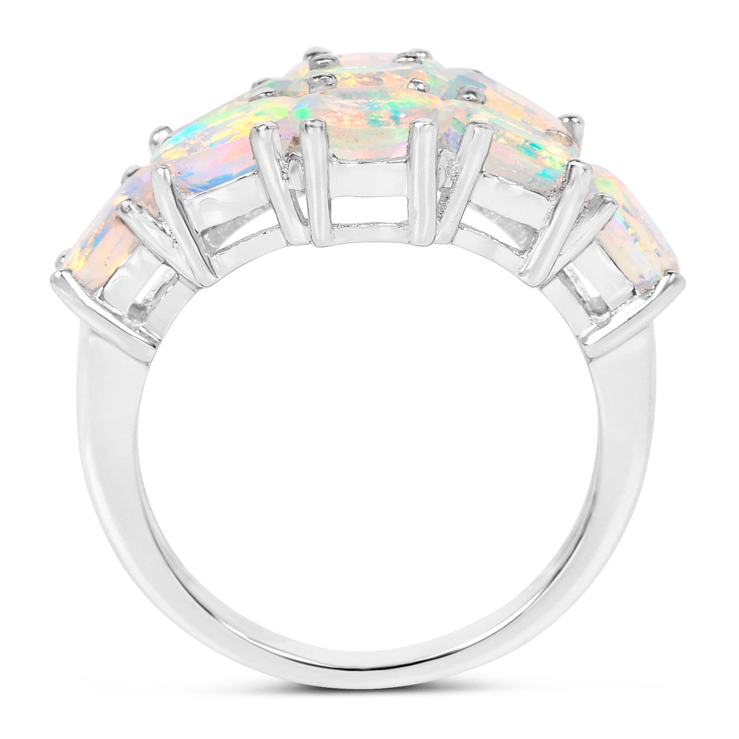 Natural Opal Ring 2.14 Carats Sterling Silver