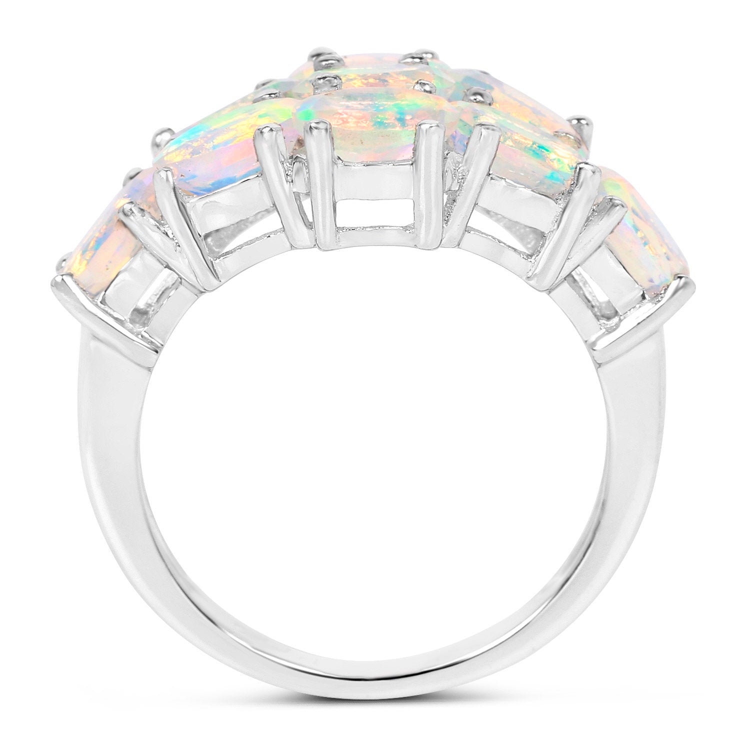 Natural Opal Ring 2.14 Carats Sterling Silver