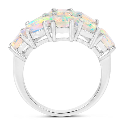 Natural Opal Ring 2.14 Carats Sterling Silver