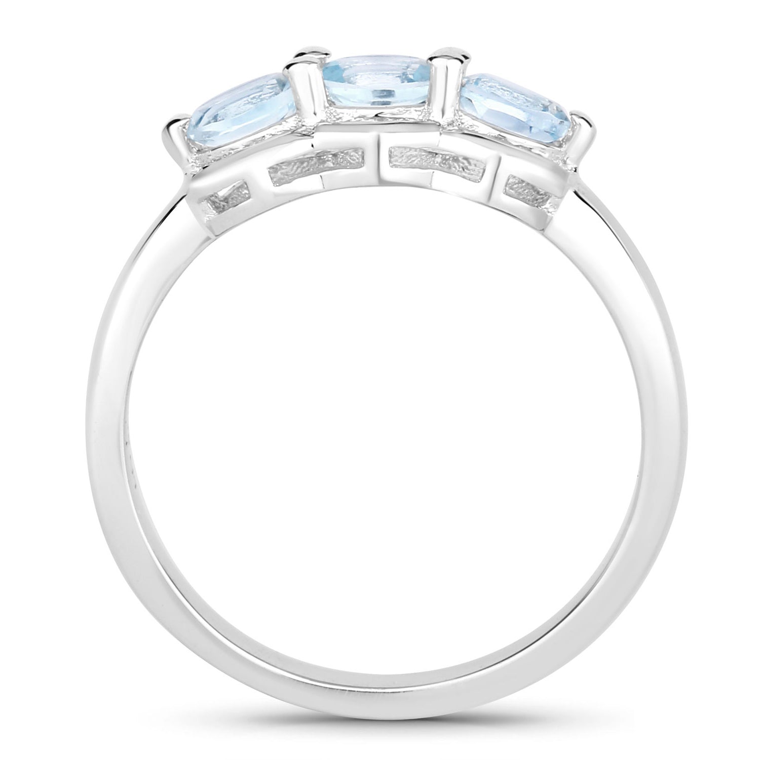 Blue Topaz Ring 0.56 Carats Sterling Silver