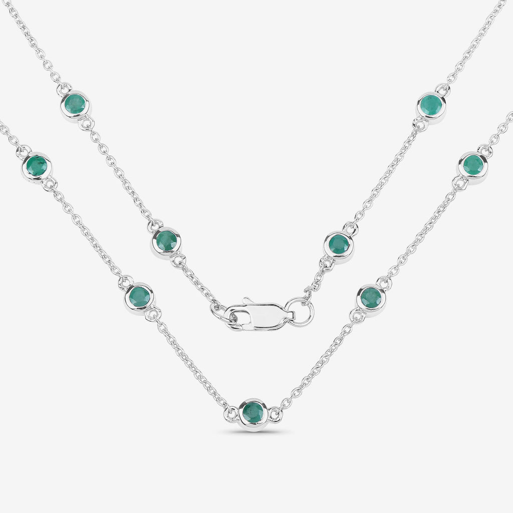 Emerald Necklace 1.78 Carats Sterling Silver
