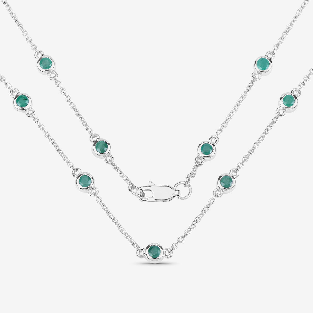 Emerald Necklace 1.78 Carats Sterling Silver