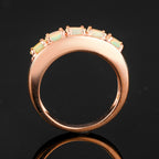 Natural Ethiopian Opal Ring 0.50 Carats Gold Plated Silver