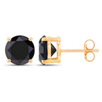 Black Diamond Earrings 3.82 Carats 14K Yellow Gold