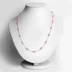 Morganite Necklace 4.84 Carats Gold Plated Silver