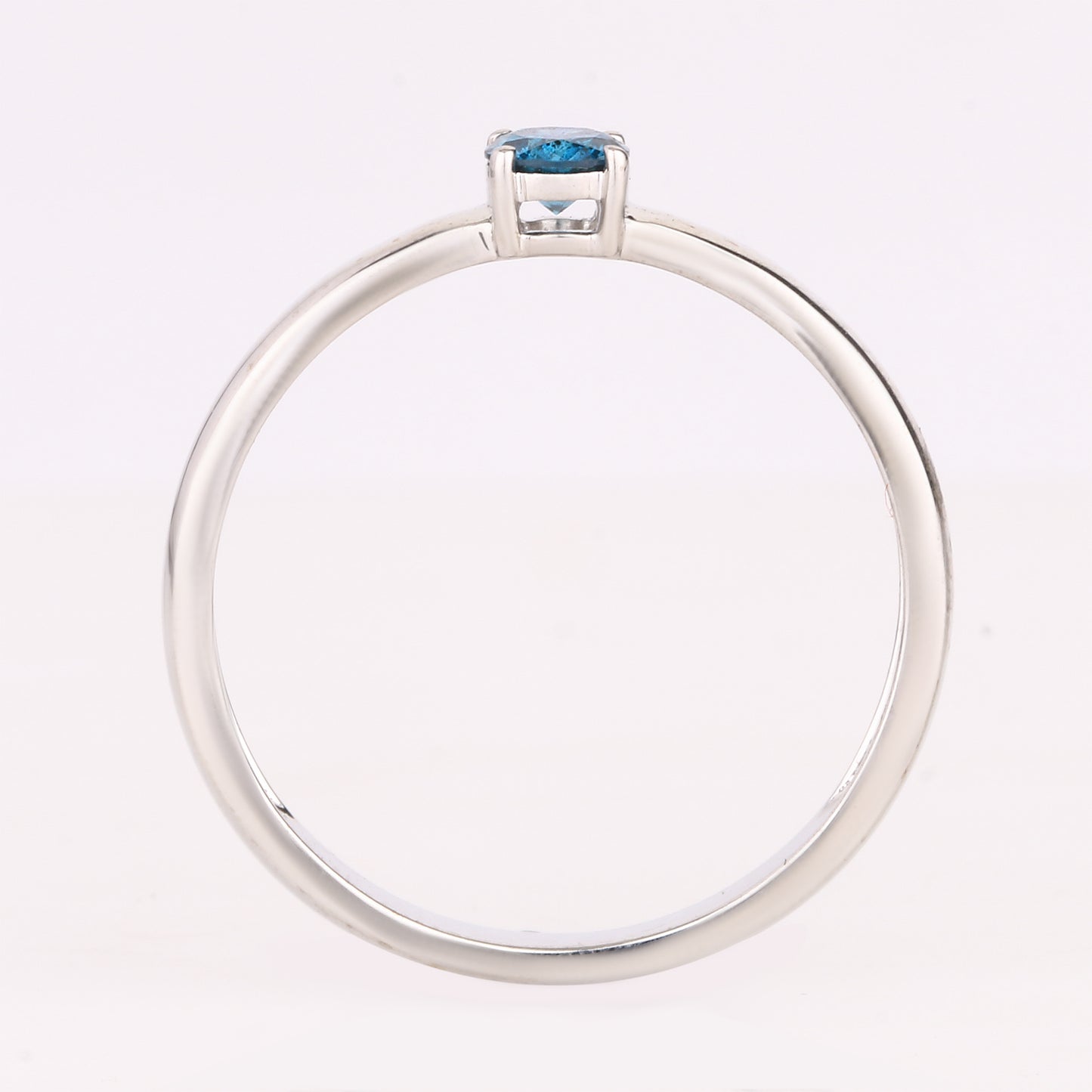 Blue Diamond Ring 0.2 Carats 9K White Gold