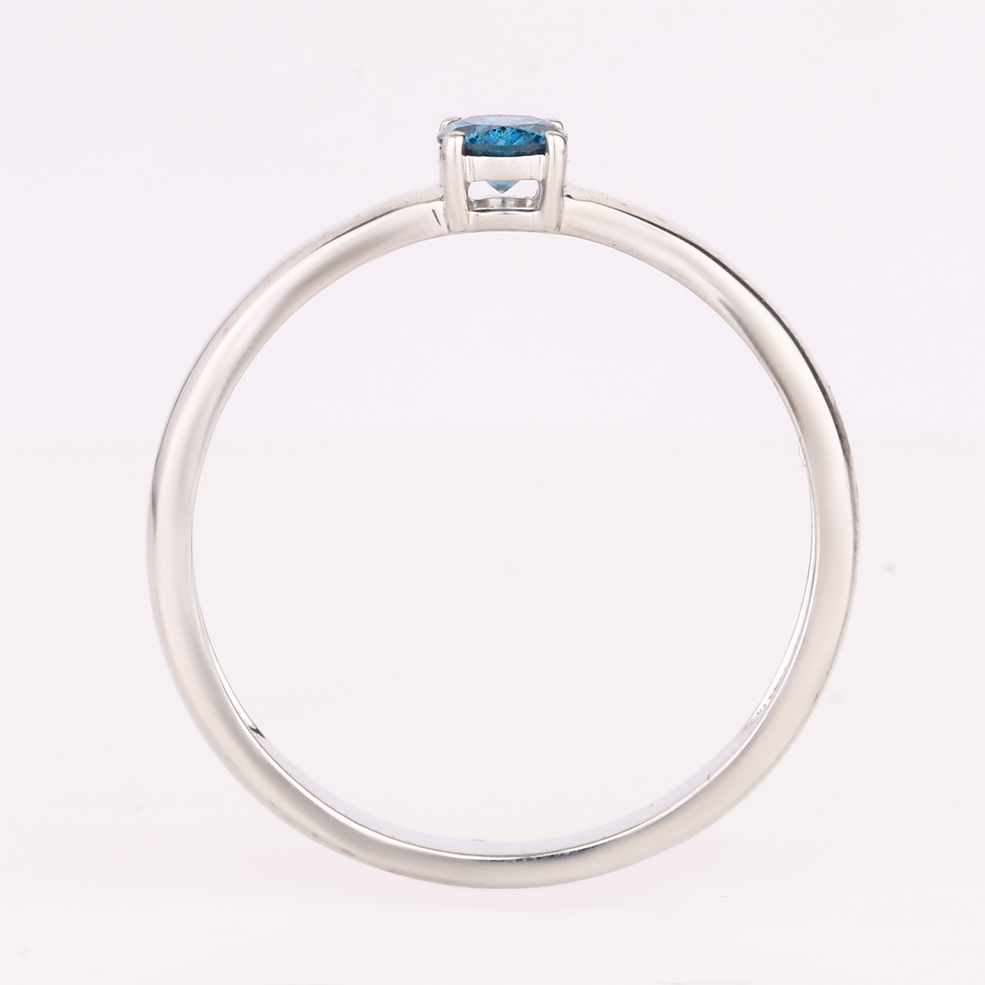 Blue Diamond Ring 0.2 Carats 9K White Gold