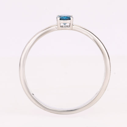 Blue Diamond Ring 0.2 Carats 9K White Gold