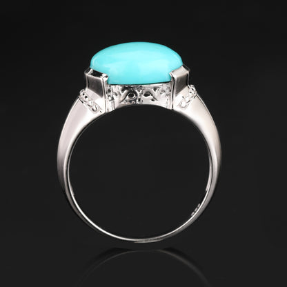 Turquoise Ring 3.50 Carats Sterling Silver