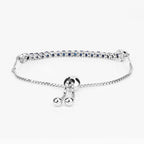 Blue Sapphire Bracelet With White Zircon 2.38 Carats Sterling Silver