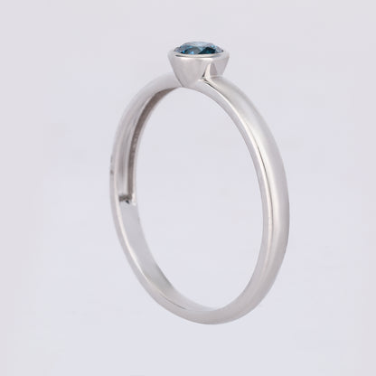 Blue Diamond Ring 0.25 Carats 9K White Gold