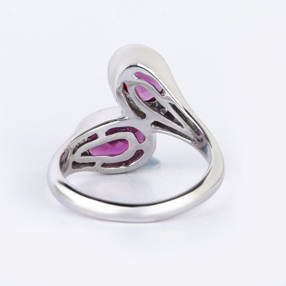 Purple Garnet Ring 2 Carats Sterling Silver