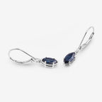 Blue Sapphire Earrings 1.18 Carats 10K White Gold