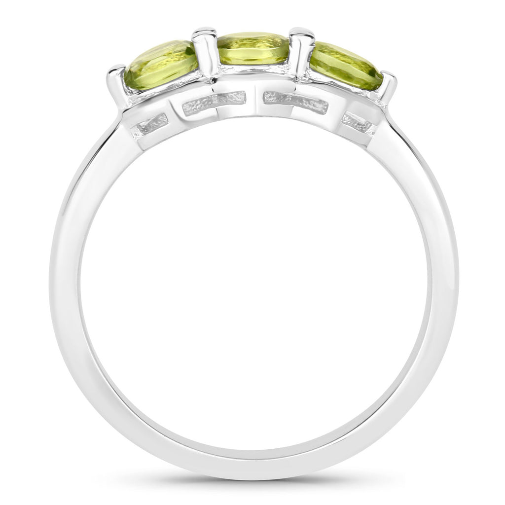 Peridot Ring 0.5 Carats Sterling Silver